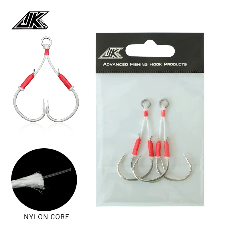 Jigging lento de pesca, anzuelo de asistencia con púas, placa Rron, serie JK, 3/0, 4/0, 5/0, 6/0 - imagen 5