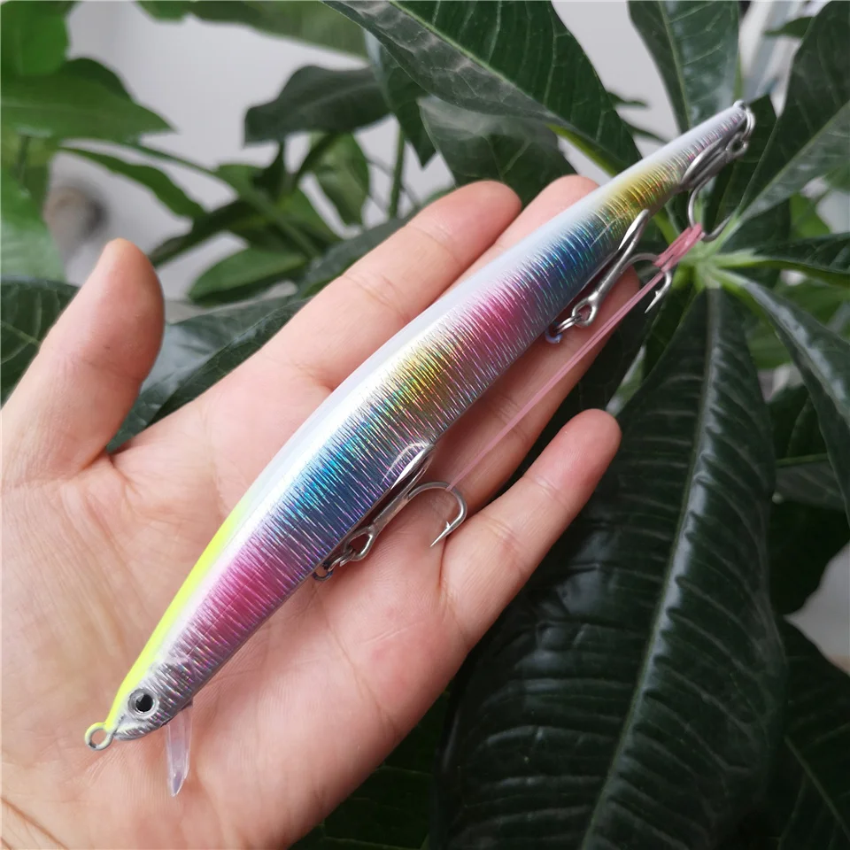 SWOLFY-señuelo de pececillo flotante de pesca Artificial, cebo duro Wobblers de 30g/175mm, 7 colores, lote de 3 unidades - imagen 4