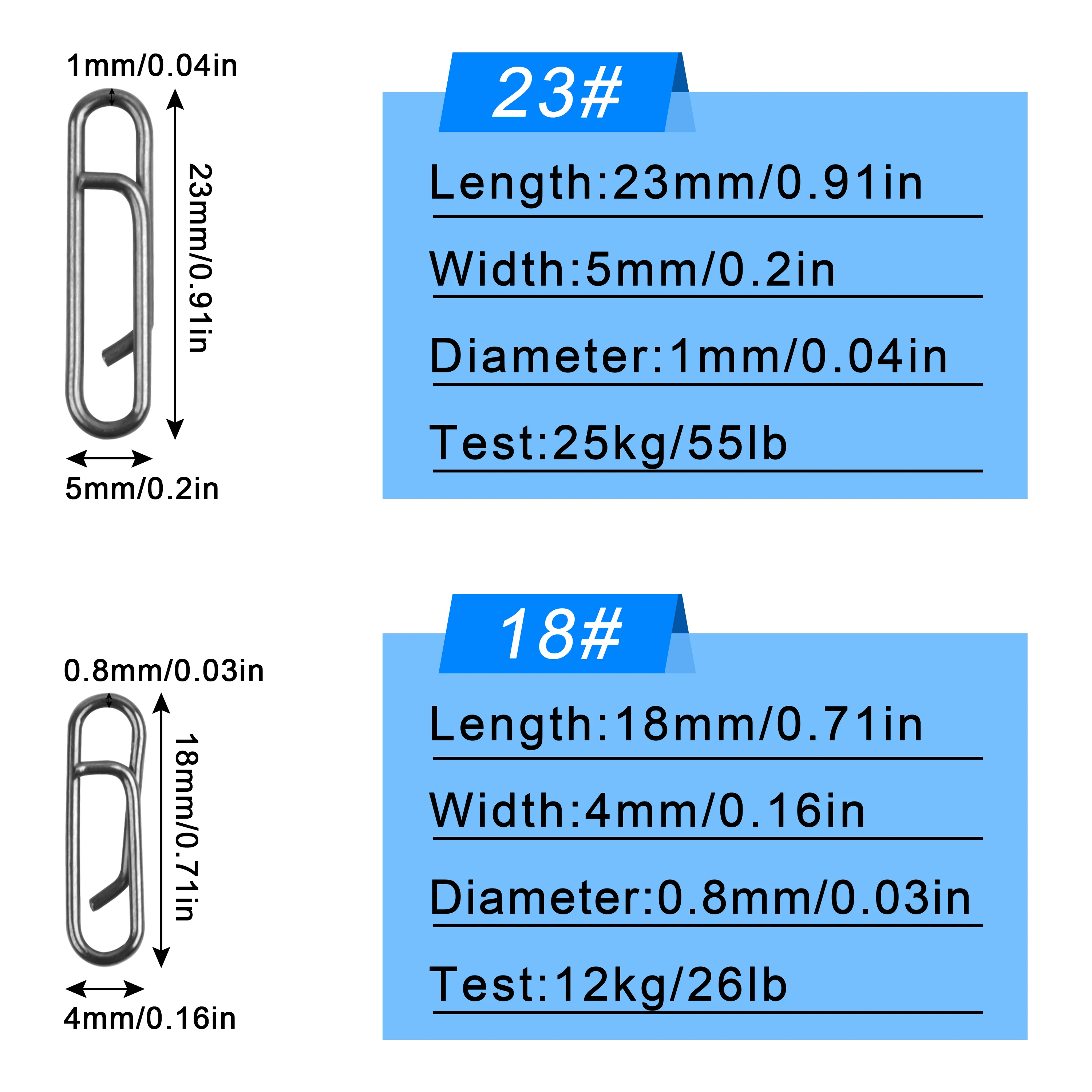 Clips de alimentación de acero inoxidable para pesca, Conector de señuelo de cambio rápido, Clips de velocidad, 200 Uds. - imagen 3