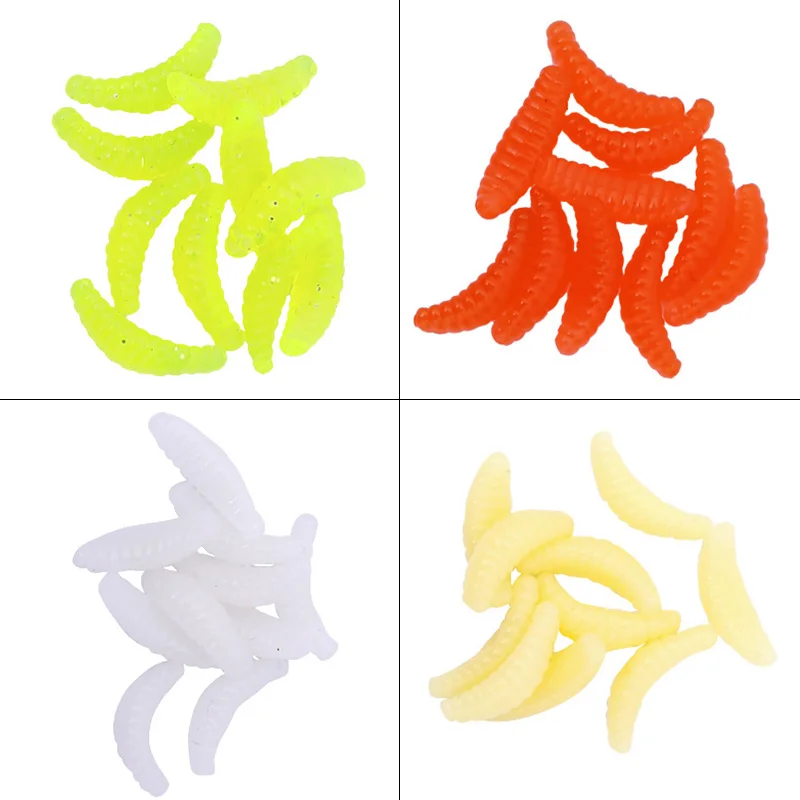 ¡Oferta! Cebos de pesca de silicona, 50 o 100 unidades, gusanos brillantes, 2,2 cm, 0,38g - imagen 3