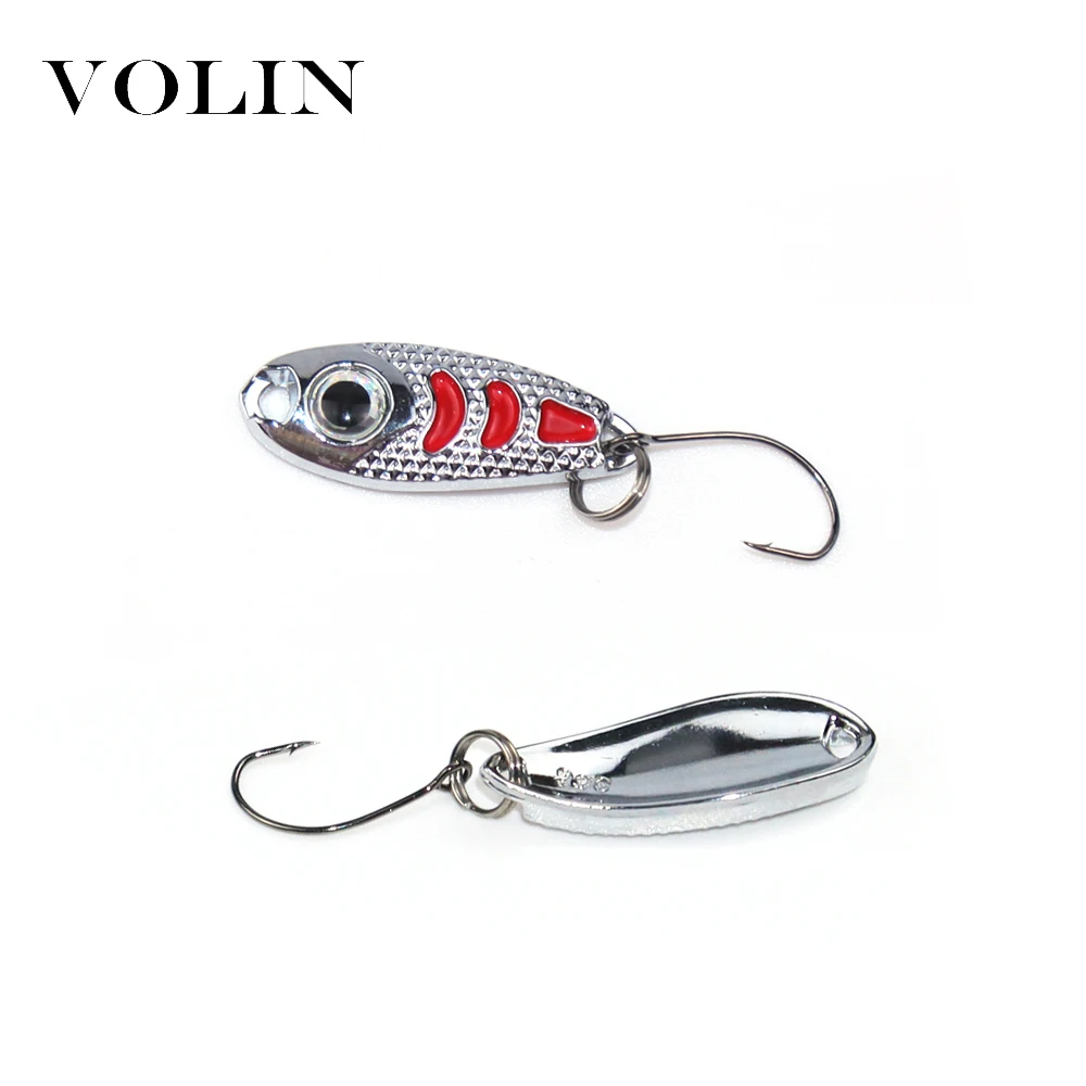 VOLIN-cuchara de pesca de 1,5g, 2,5g, 3,5g, señuelo de cuchara de trucha, cebo giratorio de pesca con un solo gancho para agua dulce, 5 uds. - imagen 5