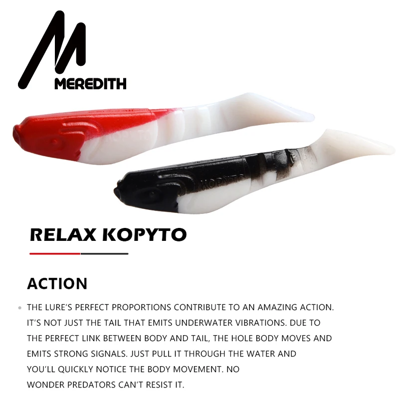 MEREDITH 8,5 cm 6,8 g 8 piezas Juego de 3 aparejos Predator cabezales de plantilla de plástico suave Señuelos de Lucio Señuelos blandos de pesca - imagen 3