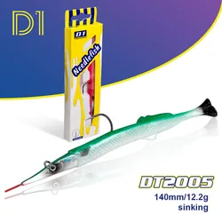 DT2005 D1 Señuelo hundido Swimbait para lubina y atún con cola en T