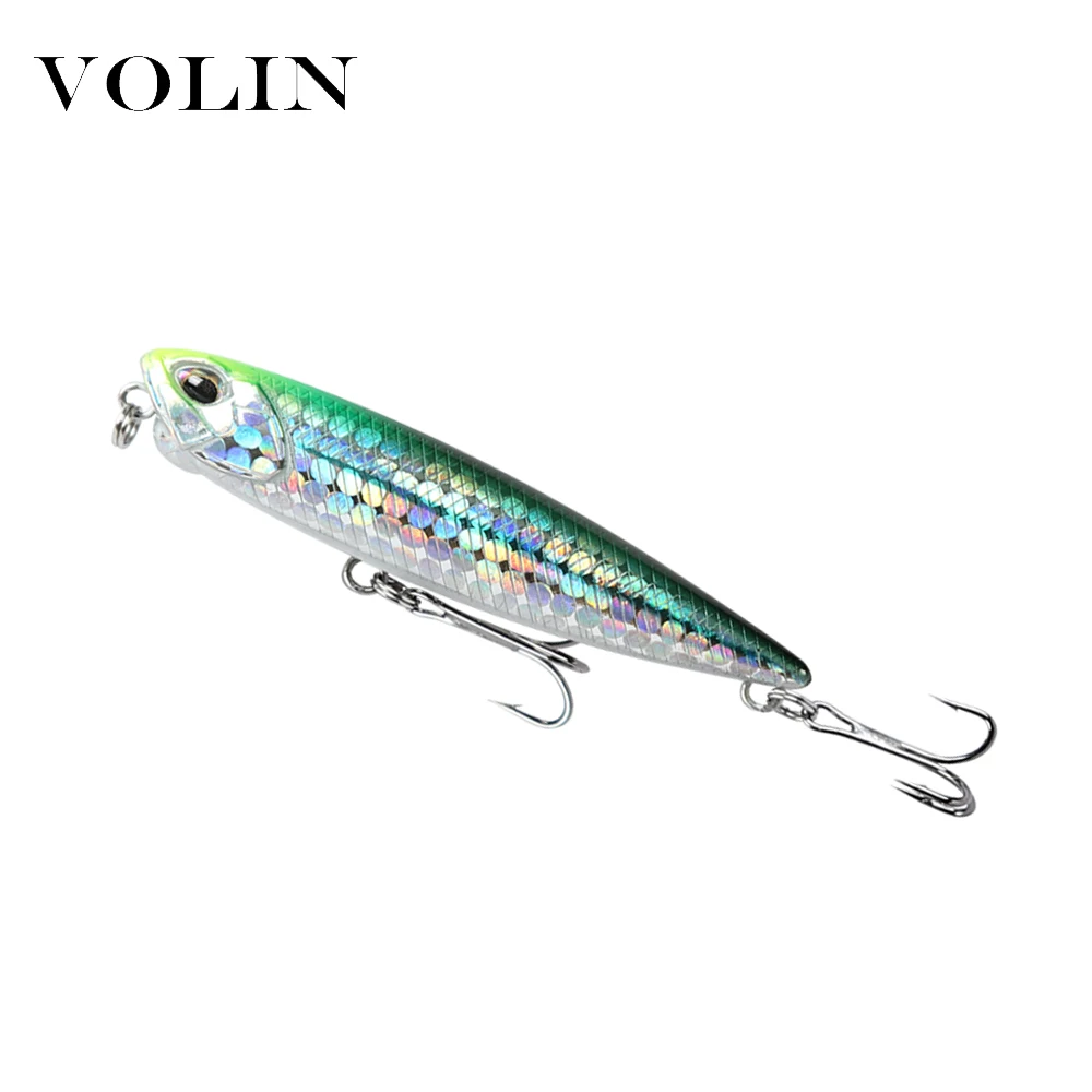 VOLIN-señuelo de Pesca de lápiz flotante Topwater, cebo duro Artificial, aparejos de Pesca, 65mm, 5,5g, 1 ud. - imagen 5