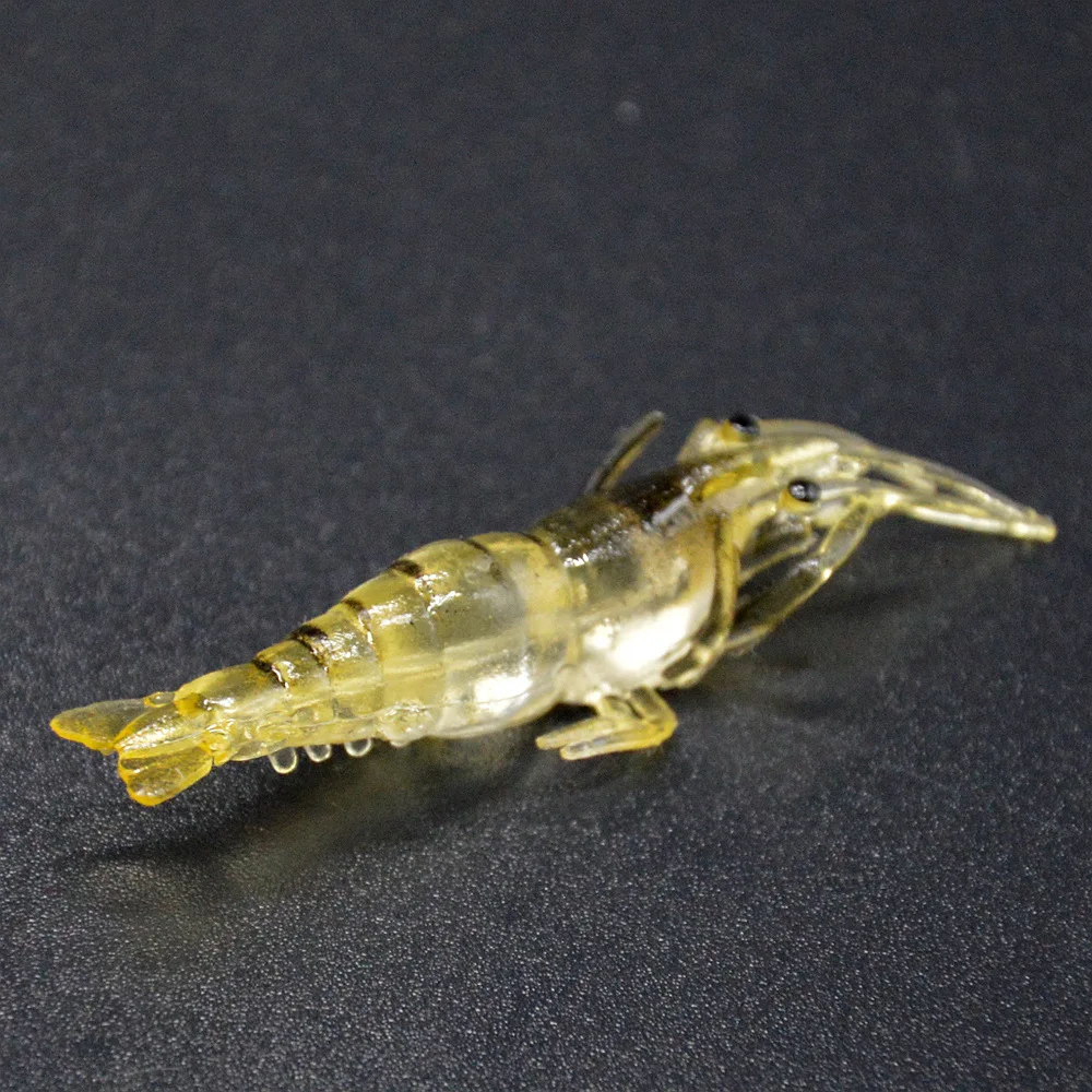 Señuelo de pesca de día y noche de camarones vívidos súper vivo 4cm 7cm cebo suave cebos de gusano que brillan en la oscuridad lote 4 piezas - imagen 4