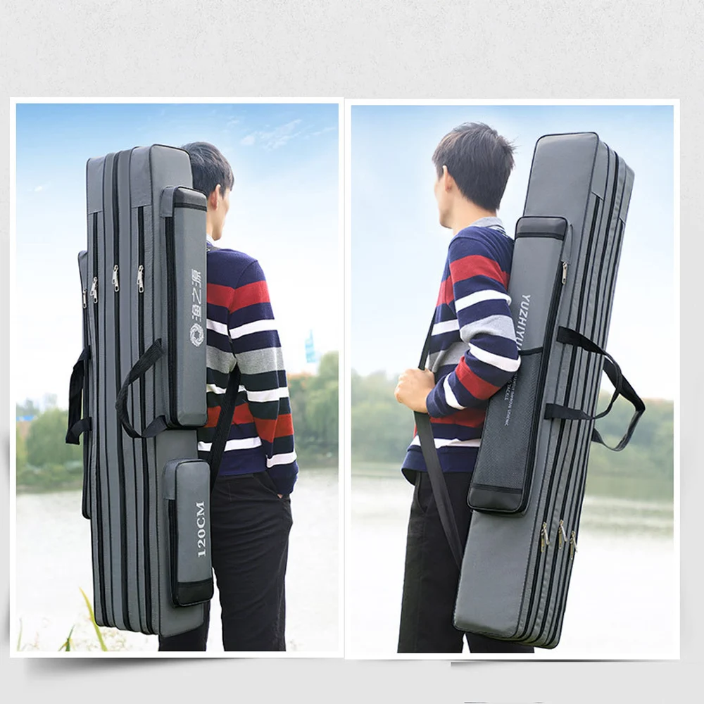 Bolsa impermeable para caña de pescar, caja de Pesca Oxford gruesa de 3/4 capas, 80-130cm, estuche de almacenamiento de herramientas para caña de pescar, bolsa de Pesca de gran capacidad - imagen 3