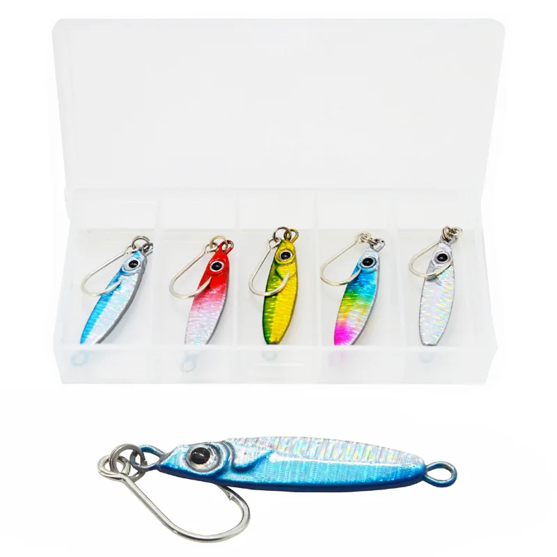 Señuelo de pesca con plantillas pequeñas, Micro Jigbait 3g/5g, Mini señuelos artificiales fundidos en la orilla, un solo gancho, 1 pieza en oferta - imagen 2