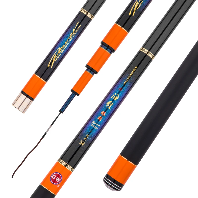 Caña de pescar telescópica de fibra de carbono, caña de pescar de 28 tonalidades, superligera, 3,6 M-8,1 M - imagen 3