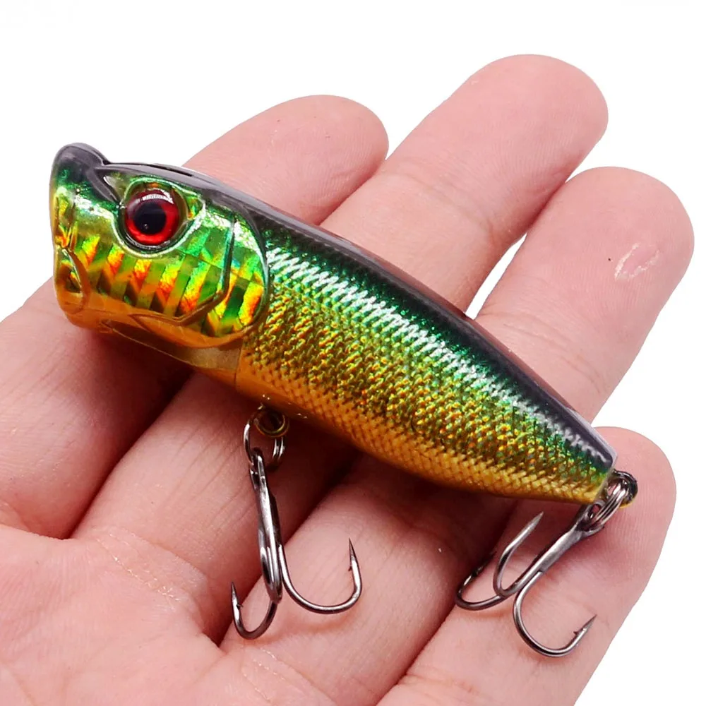 Señuelo de Pesca de Popper láser, 1 unidad, 7cm, 12g, calidad Wobbler, duro, Isca realista, Artificial, Swimbait, carpa, Lucio - imagen 4