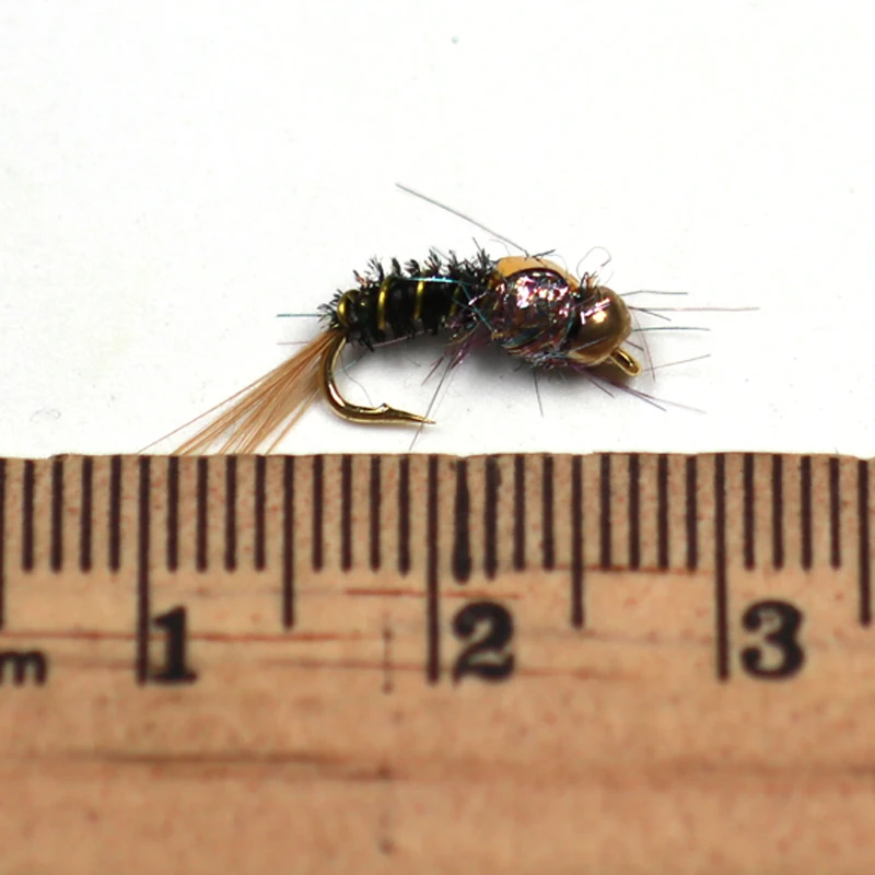 Bimoo-señuelo con cabeza de cuentas de latón, #16, de las Ninfas para moscas, Buggy, trucha, Mosca, 10 Uds. - imagen 2