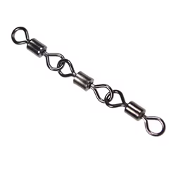 Conector de línea de pesca de agua salada, aparejos de Terminal de tres juntas con anillos sólidos, 10 Uds.