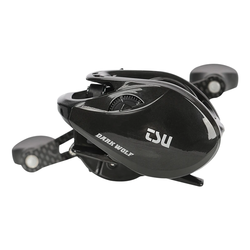 Señuelo de carbono de rueda Distant 12BB, ultraligero, para agua, Baitcast, rueda de alambre de pesca con alarma de fuerza de descarga 6,4: 1, alta velocidad - imagen 4