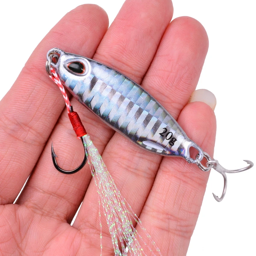 Señuelo de pesca Jigging de Metal para agua salada, cebo duro de 10g/15g/20g/30g/40g, cebo de hundimiento corporal láser, 7 piezas - imagen 4
