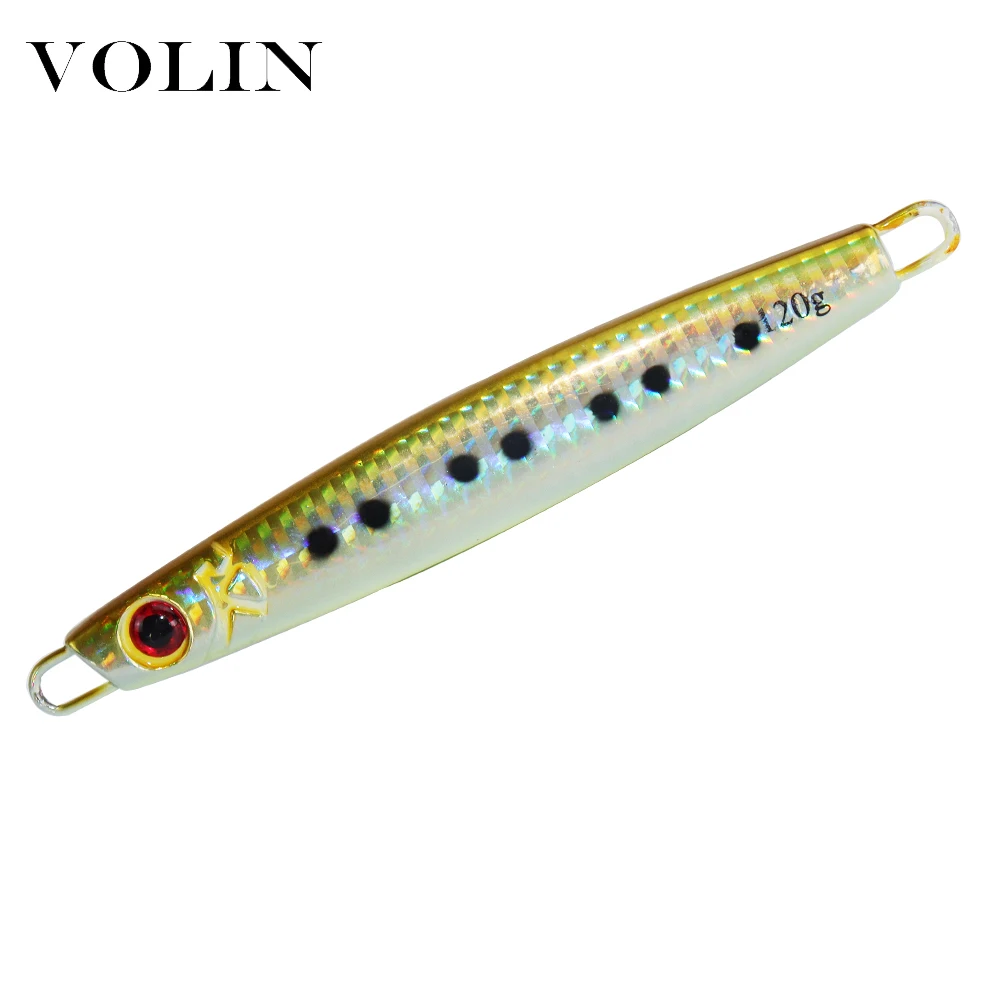 VOLIN-señuelo de pesca de Jigging lento, 60g, 80g, 100g, 120g, señuelo duro, plantilla de Metal, accesorios de pesca de agua salada, nuevo, 1 ud. - imagen 5
