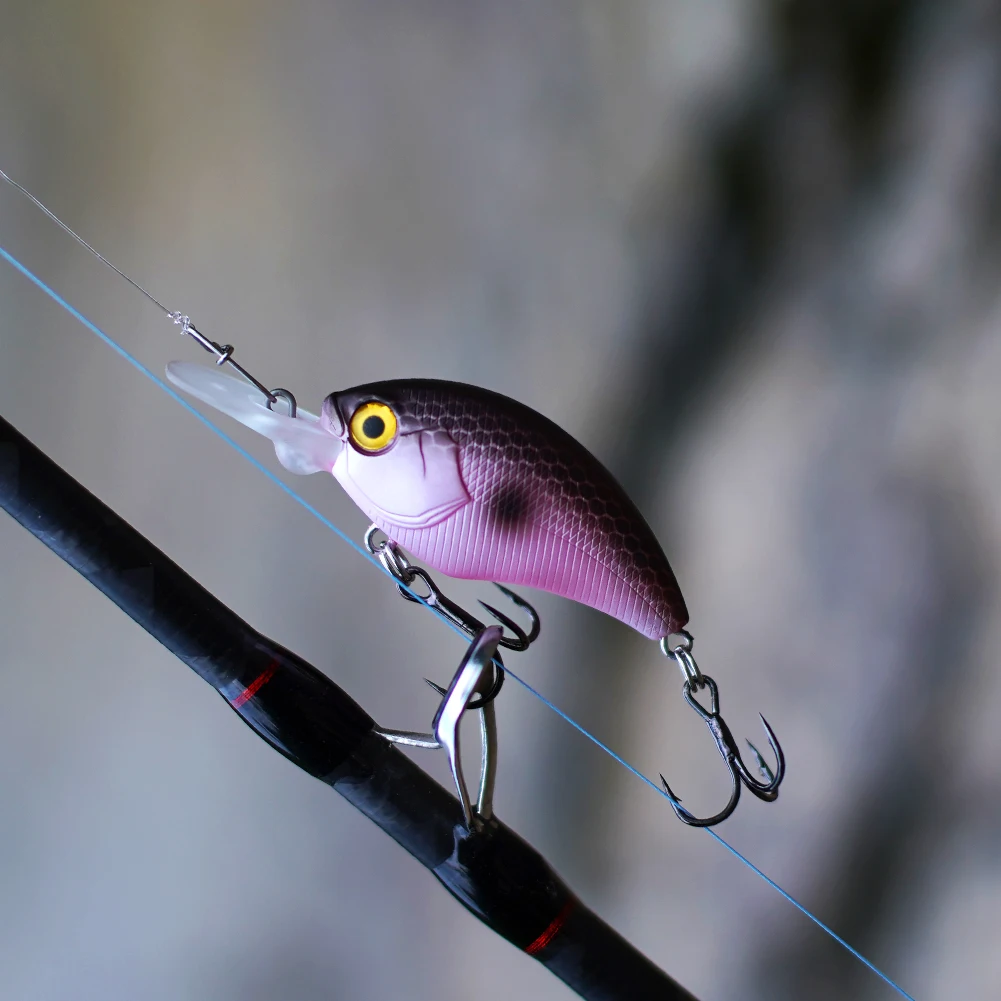 BassLegend pesca agua poco profunda trucha señuelos cuadrado Bill Crankbaits buceo correr Crankbait Wobbler lubina negra 45mm 6g - imagen 4