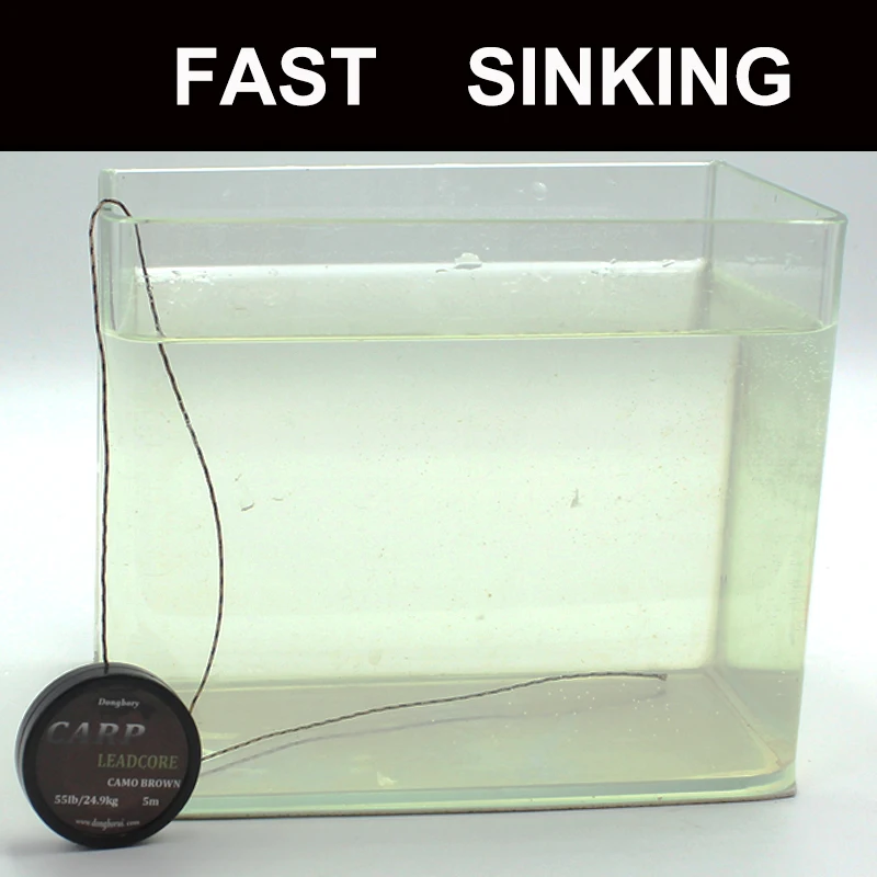 Núcleo de plomo trenzado de 5m, línea líder de carpa, núcleo principal marrón de camuflaje para carpa, aparejo para helicóptero Chod, línea de pesca gruesa para carpa - imagen 5