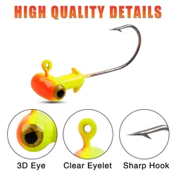 Cabezales de Jig cilíndricos con ojos – Para vinilo Bass Walleye