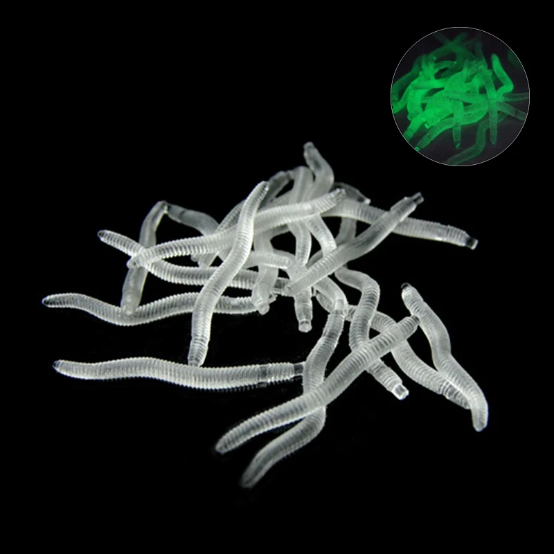 Señuelo fluorescente para pesca de gusano de tierra, cebo suave de silicona, olor a pescado, camarón, aditivo para lubina y carpa, 35mm, 20-100 unidades - imagen 5