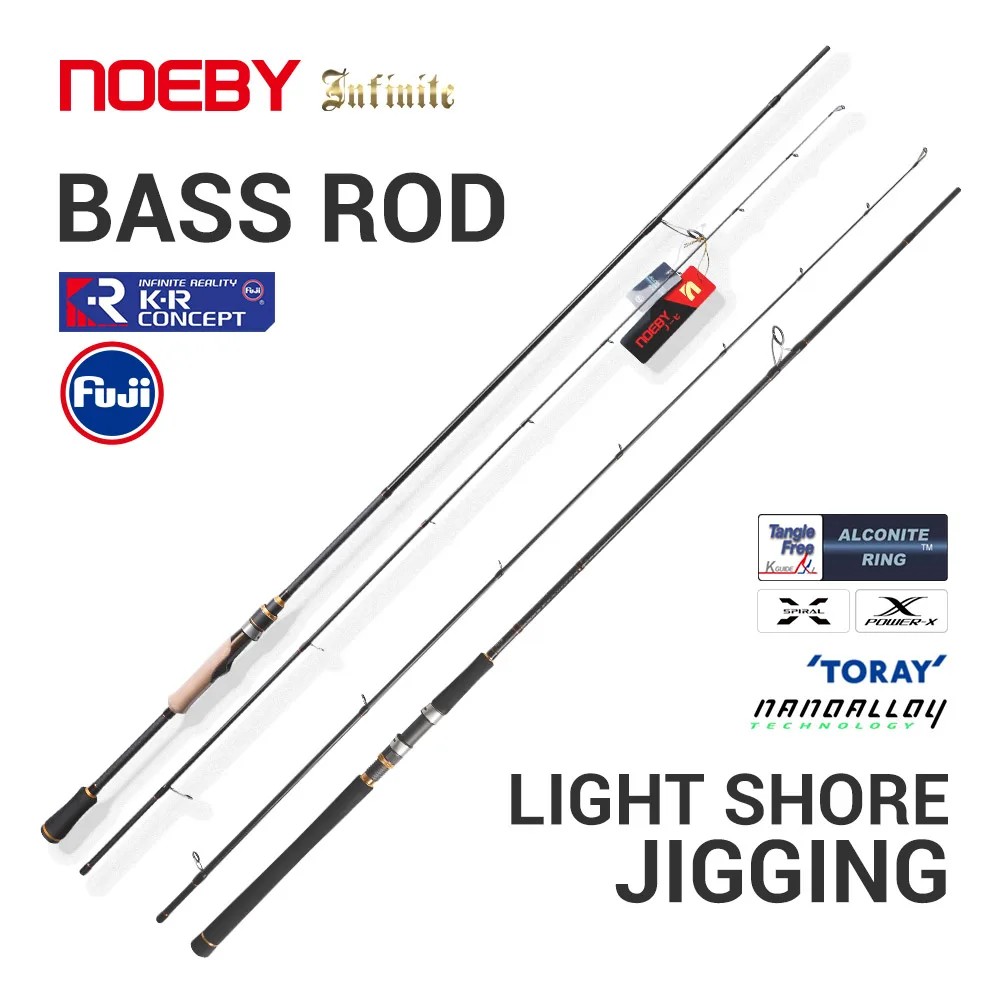 Noeby-caña de Baitcasting para pesca de lubina, señuelo de finura de carbono, guía Fuji, Spinning para agua dulce, A7, 2,13 m, 2,29 m, 2,43 m, 30 toneladas - imagen 2