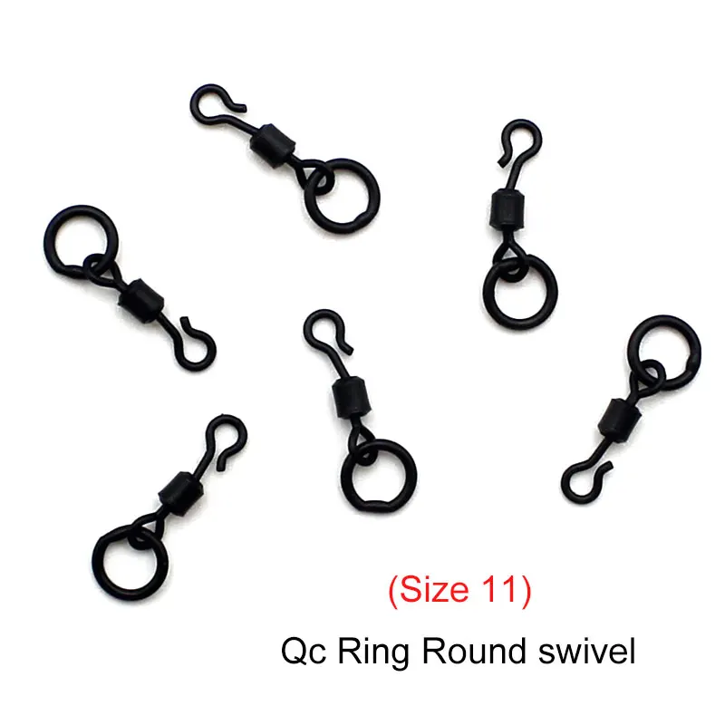 Accesorios de pesca de carpa, 20 unidades, anillo giratorio redondo de cambio rápido, talla de Reino Unido 11, Hannah 360, Chod, aparejos de pesca de carpa - imagen 5