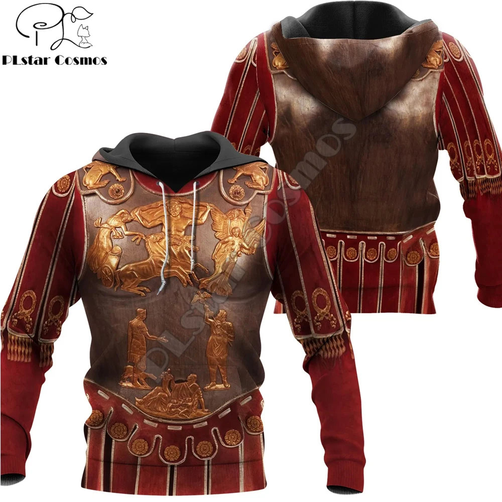 Sudadera Capucha 3D Armadura Romana Harajuku Streetwear Masculina - imagen 5