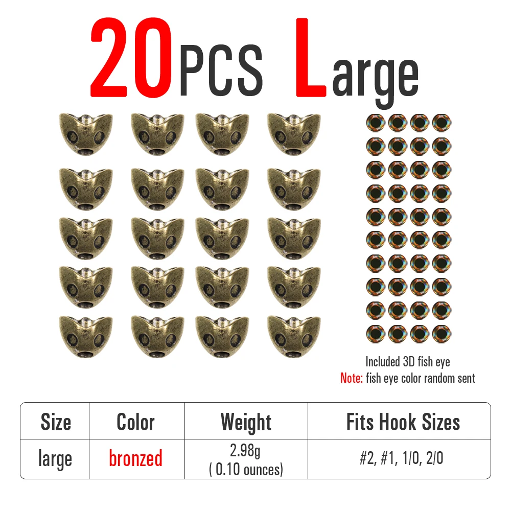 20pcs Large Bronzed