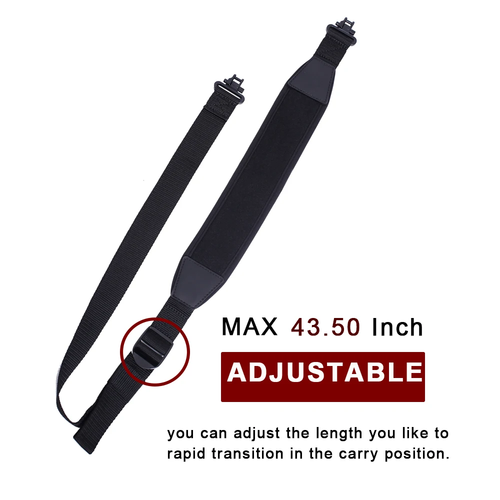 Eslinga de Rifle de 2 puntos correa de hombro de pistola ajustable con giros para escopeta de caza táctica - imagen 2
