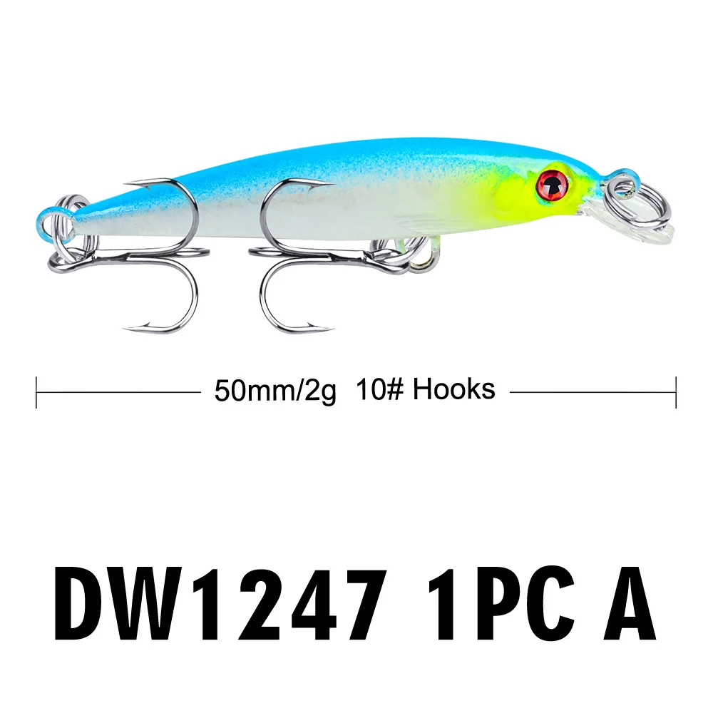 Mini señuelo de Pesca Minnow Wobblers Crankbait 5cm 2g, cebo duro Artificial, aparejos de Pesca de curricán, carpa, Lucio, lubina, 1 pieza - imagen 4