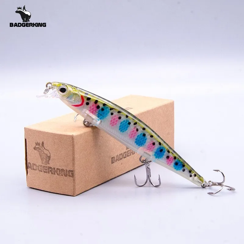 Minnow de calidad de 13g con labio corto para buceo poco profundo y tres anzuelos triples, señuelo barato de 12,5 cm con capa de protección de resina - imagen 3