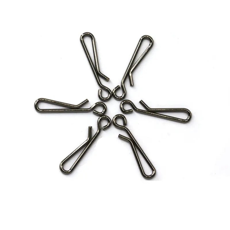 100 Uds pesca en agua salada de acero inoxidable ojo abierto colgante Snap Pin de cambio rápido para gancho señuelo conector accesorios de pesca - imagen 5