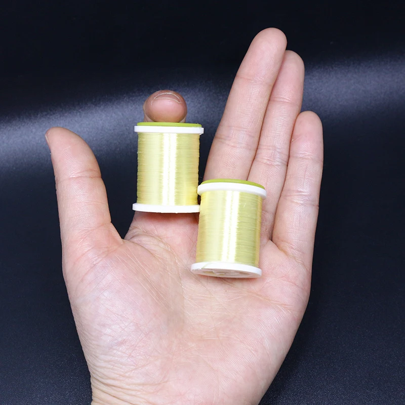 Royal Sissi 4 carretes de fibra de kevlar amarilla natural, hilo para atar moscas planas 200D, hilo para moscas grandes superfuertes para lubinas y moscas de agua salada - imagen 3
