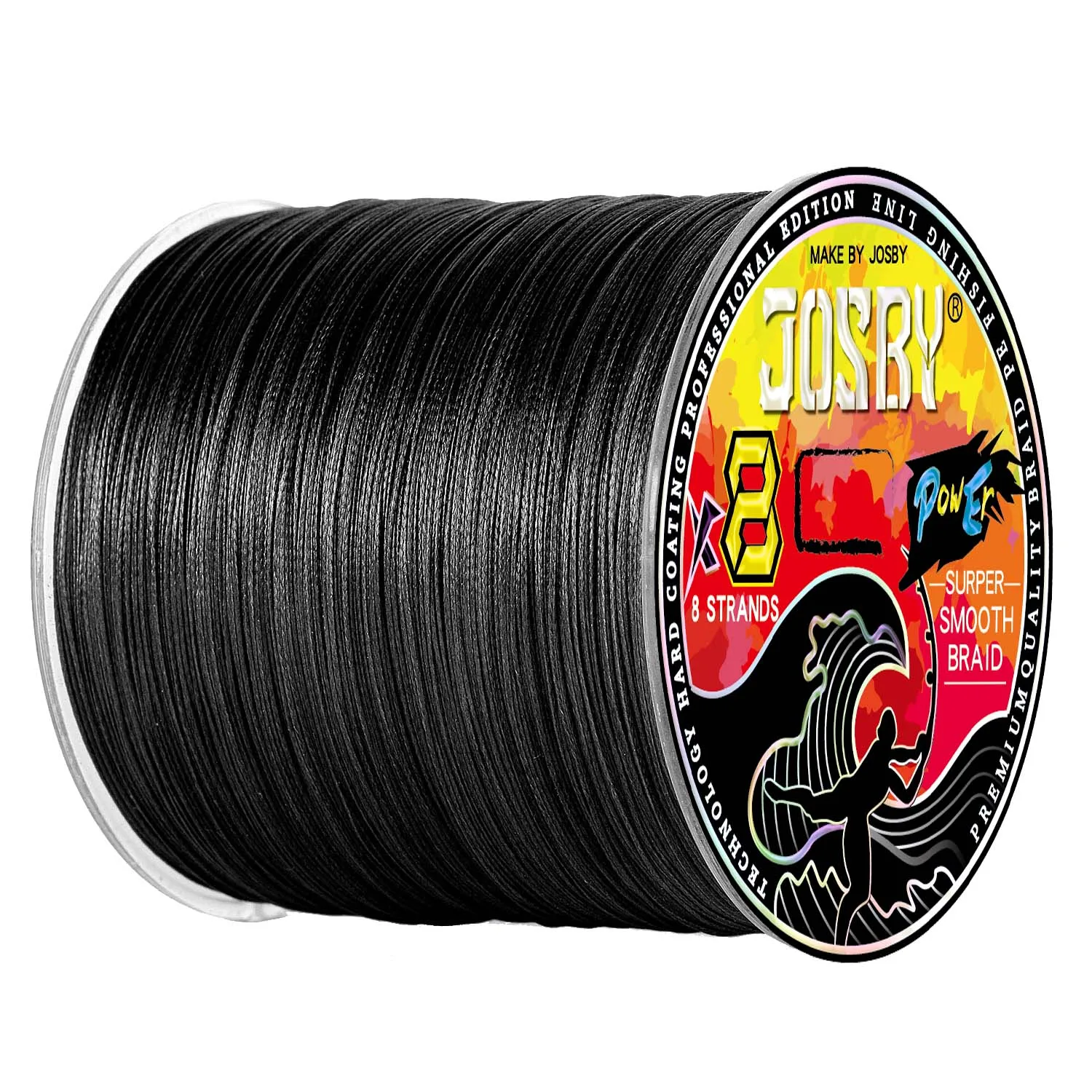 Un carrete de trama de extensión de cabello. La etiqueta del carrete indica que es la marca JOSBY, que es una marca de extensiones de cabello profesionales.