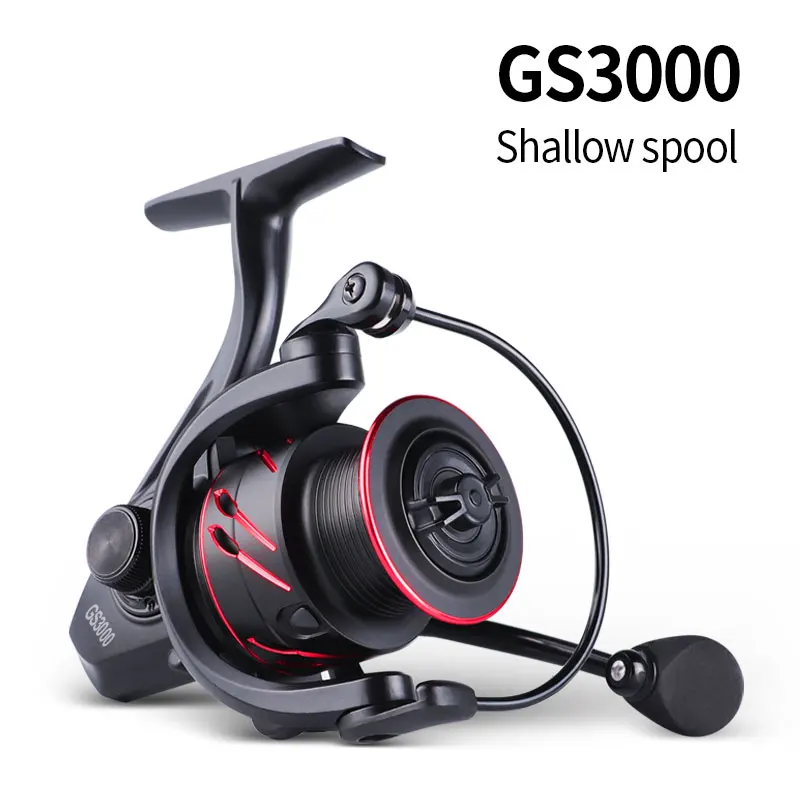 LINNHUE-carrete de pesca de Metal, bobina giratoria 5,0: 1, arrastre máximo de 10Kg, color negro - imagen 5