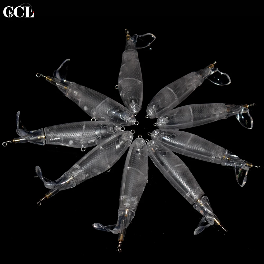 CCLTBA-cebo duro sin pintar, cuerpo transparente, Popper de agua superior, señuelos de pesca en blanco - imagen 5