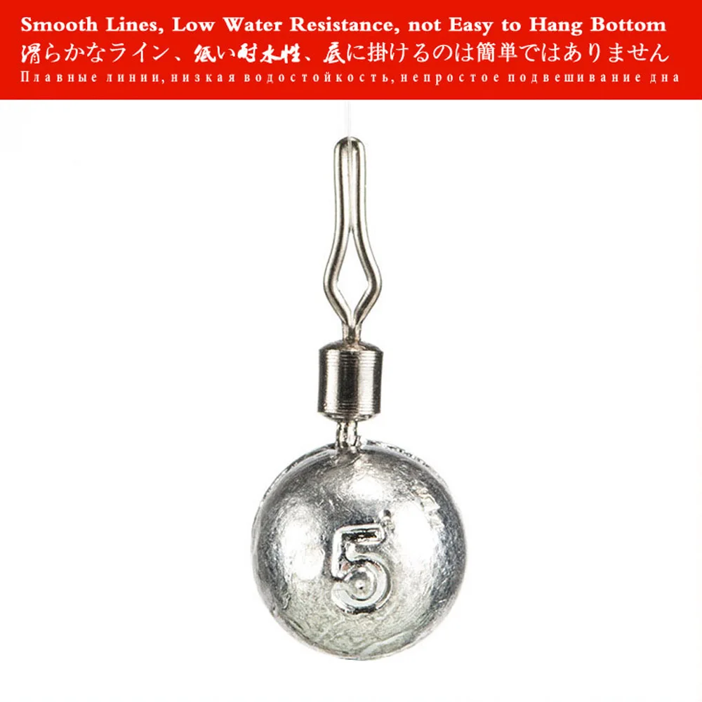 Plomos de aparejo largo, pesas de pesca de plomo, cabeza de plantilla giratoria, cebo fundido de red, accesorios de Juego de pesca, 50 Uds. - imagen 4