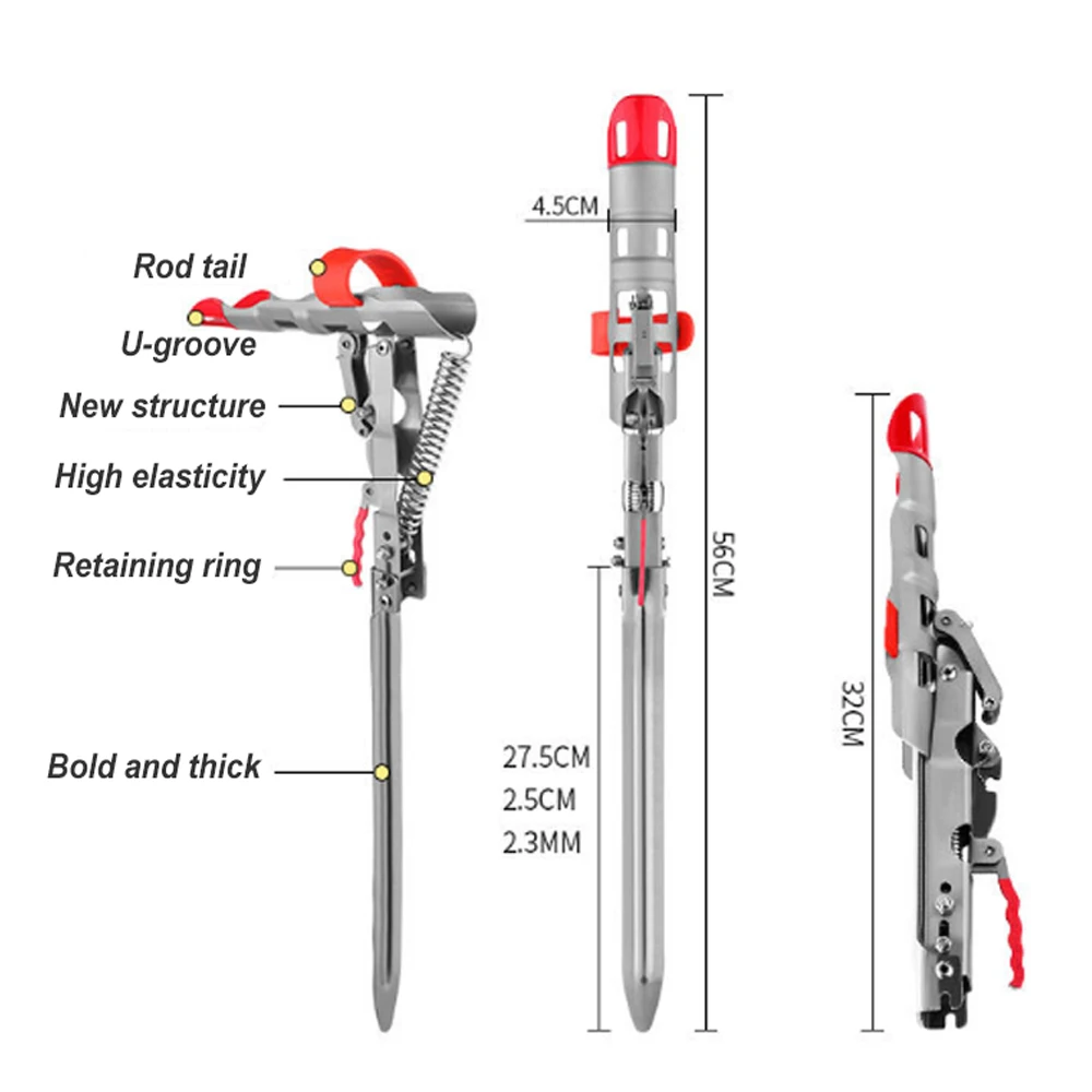 Soporte automático para cañas de pescar, accesorio plegable de acero inoxidable, sensibilidad ajustable, X146G - imagen 3