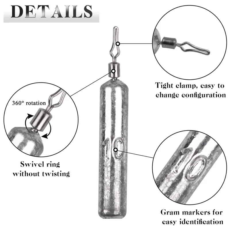 Cebos de pesca de plomo, aparejos de pesca de trucha y lubina, lote de 24 unidades - imagen 4