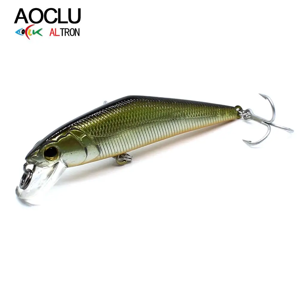 AOCLU-Señuelo de pececillo duro de hundimiento para pesca de toda clase, cebo duro, cuerpo plano y poco profundo, lanzamiento fácil, bajura, pez Marlin, 63mm, 8,0G - imagen 4