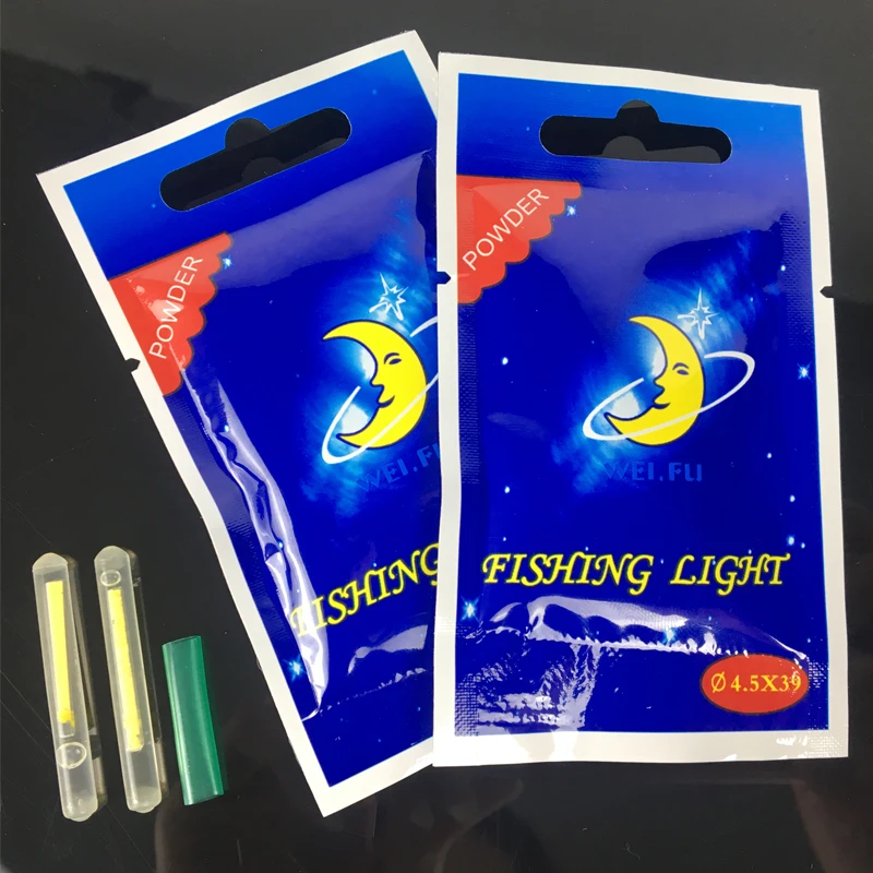 Flotadores de pesca de luz fluorescente verde nocturna, palos luminosos oscuros, accesorios de pesca de carpa, 20/50 piezas, 4,5x39, 3,0x25mm - imagen 2