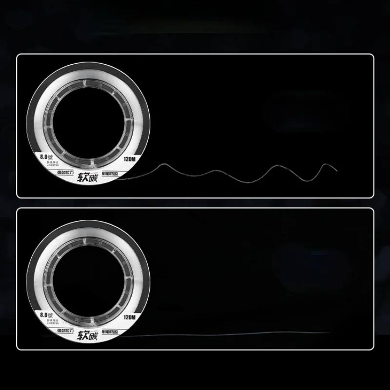 Sedal de Pesca de fluorocarbono, hilo de fibra de carbono de 120M, superfuerte, multifilamento, frontal, 2 unidades - imagen 4