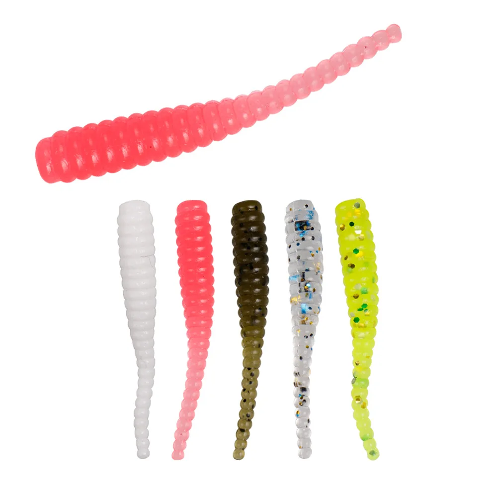 10 unids/lote pesca de raíz gusano señuelo suave silicona Artificial 0,3g/35mm cola de aguja Minnow Swimbait Jigging Pesca lubina trucha cebo - imagen 5