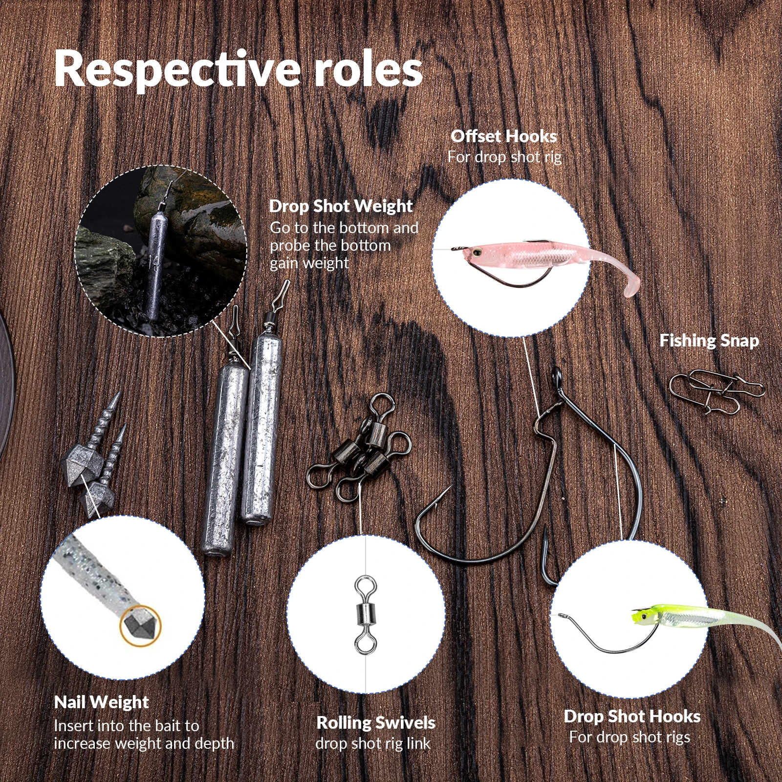 THKFISH 28/103 Uds Wacky Rig pesas ganchos giratorios broches Set pesca Drop Shot plomo plomos lubina aparejos de pesca Accesorios - imagen 3