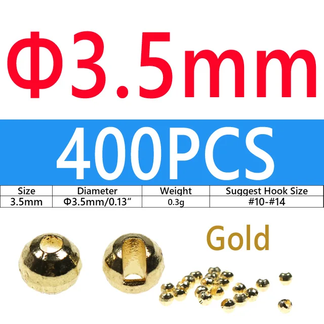 400PCS 3.5mm Gold