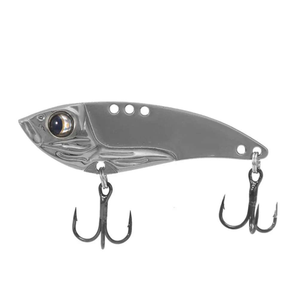 Señuelo de pesca de Metal dorado y plateado VIB, 3,5g, 7g, 12g, 18g, ojos 3D, cuchara giratoria, cebo duro para carpa, aparejos de pesca con gancho, 1 ud.