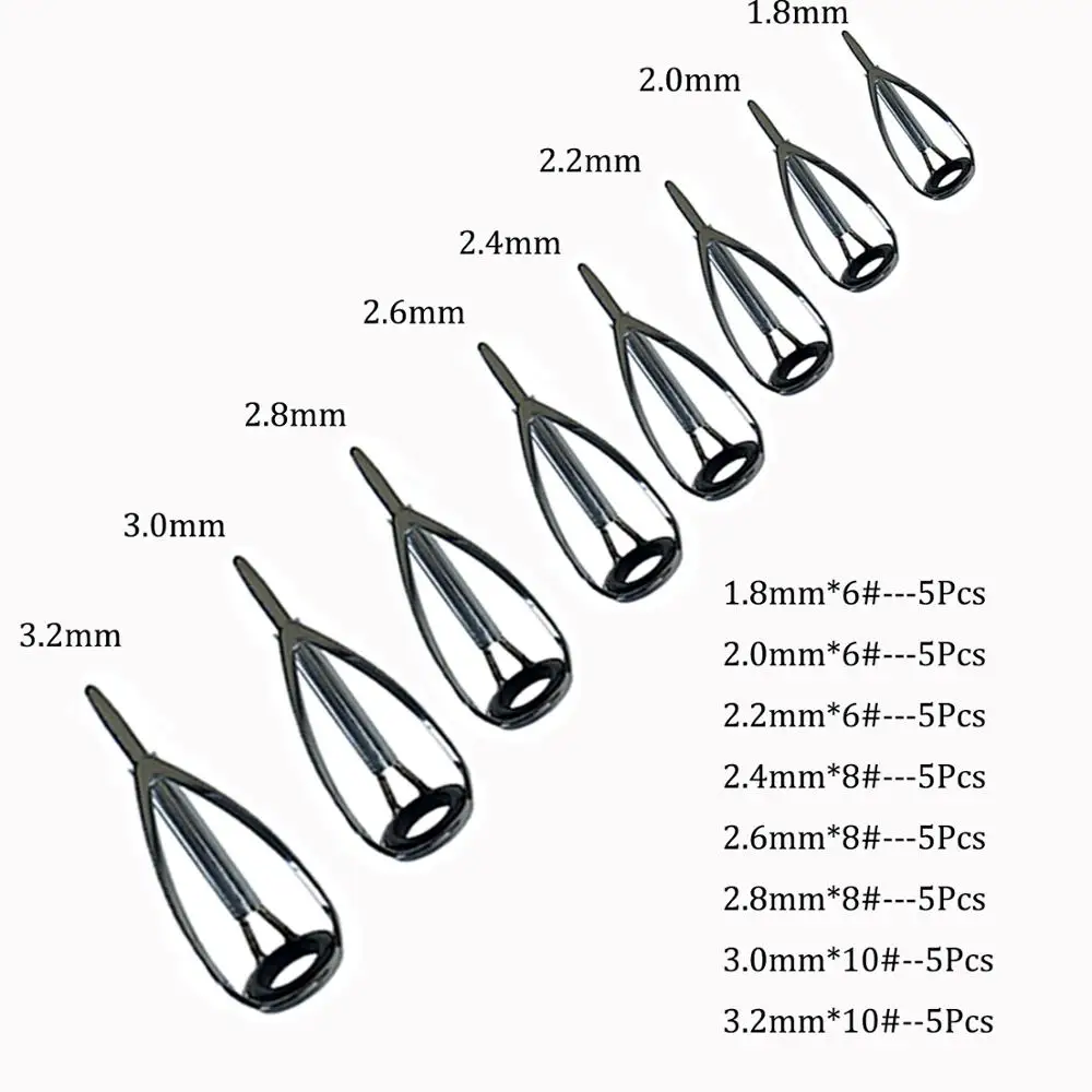THKFISH-Kit de reparación de puntas de caña de pescar, 40 Uds., 1,8mm-3,2mm, construcción de caña de pescar giratoria, juego de repuesto - imagen 2
