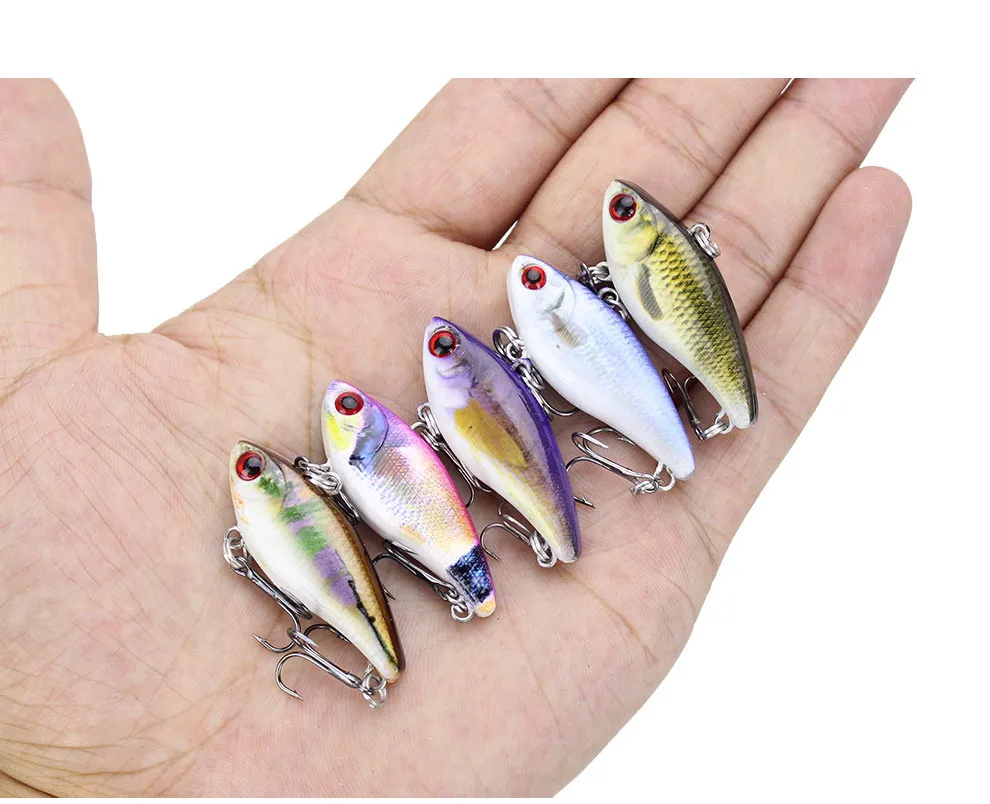 Señuelo de pesca tembloroso, Mini cebo duro de plástico con vibración VIB, bolas de acero de 4cm/3,5g, construcción en fundición larga, 1 pieza en oferta - imagen 2