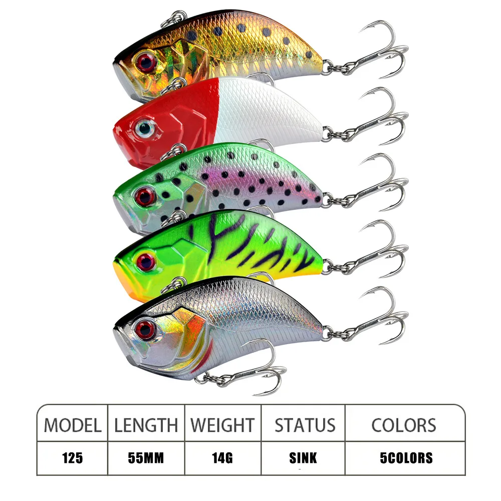 POETRYYI-señuelo de pesca con vibración, 5,5 cm, 14G, Lipless Crankbaits, plástico duro, VIB Artificial, aparejos de pesca de lubina - imagen 3