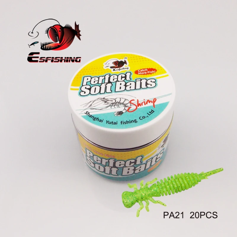 ESFISHING nuevo cebo blando Larva 50mm 20 piezas señuelo suave gusano Jigging señuelo Pesca de carpa Iscas artificial Crankbait Pesca - imagen 3