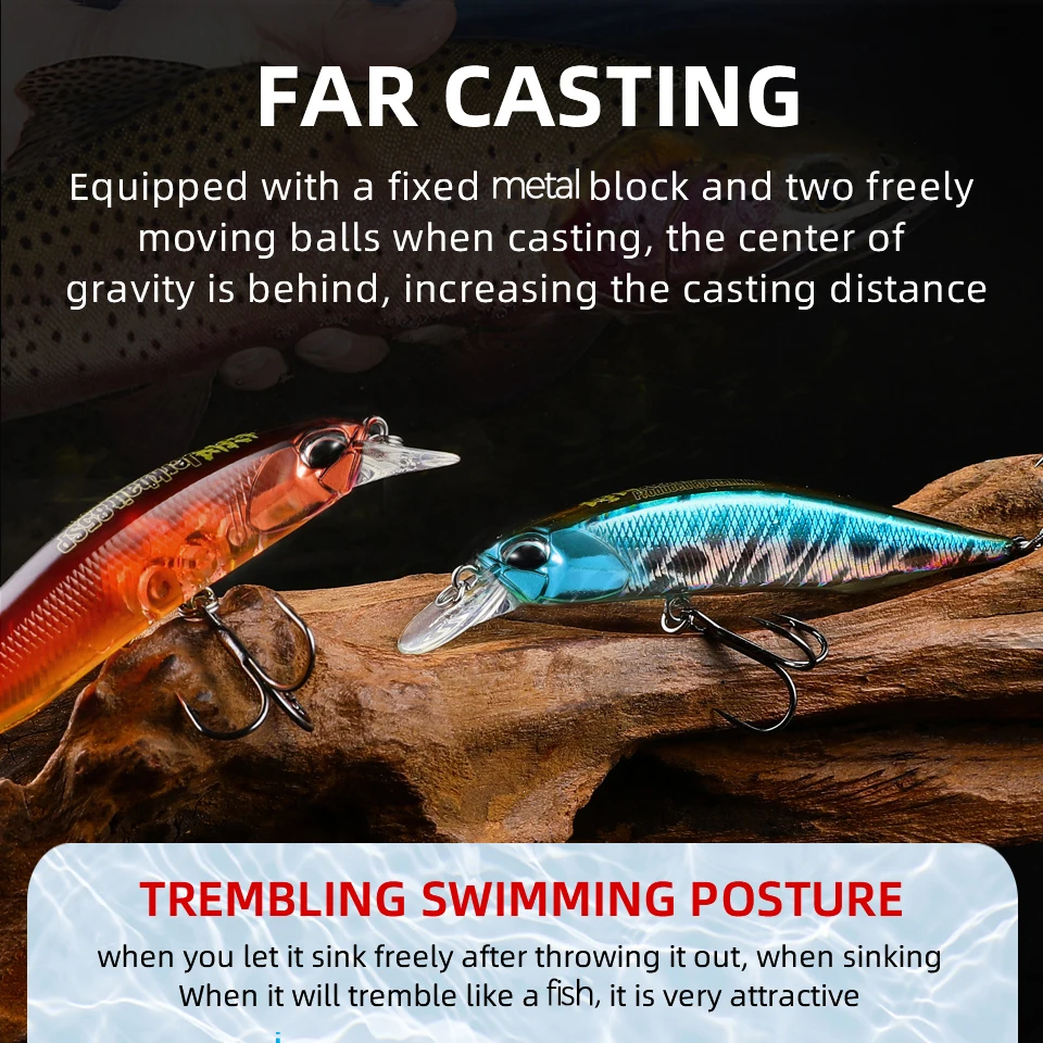 BEARKING 85mm 8g modelo caliente Señuelos de pesca cebo duro 14 colores para elegir minnow calidad profesional minnow profundidad 1,3-1,8 m - imagen 2