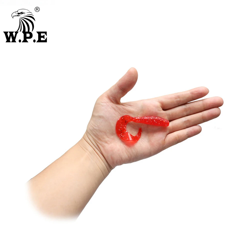 Señuelo suave de marca W.P.E, 5 unidades por paquete, plantilla de silicona Multicolor, cebo de natación, señuelo suave para lubina, Wobblers de pesca con cola en T, aparejos de pesca - imagen 3